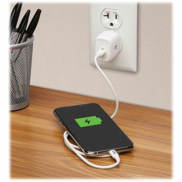 Eaton Tripp Lite Series Compact 1-Port USB-C Wall Charger - GaN Technology, 20W PD3.0 Charging, White - Image 2