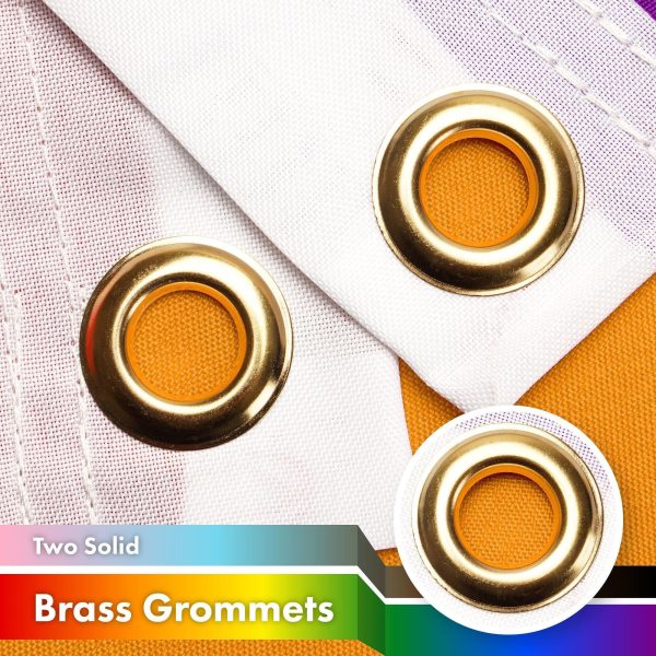 G128 10 Pack: LGBT Progress Rainbow Pride Flag | 3x5 Ft | LiteWeave Pro Series Printed 150D Polyester | Indoor/Outdoor, Vibrant Colors, Brass Grommets, Thicker and More Durable Than 100D 75D Polyester - Image 2