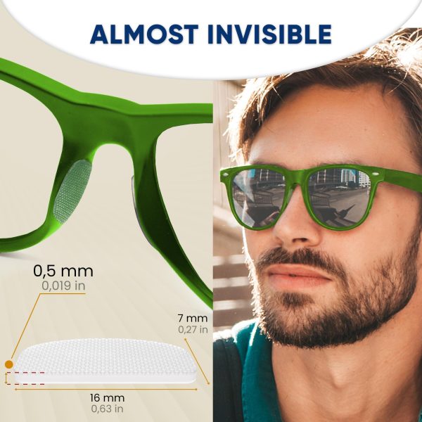 Eyeglass Nose Pads Anti Slip - Eye Glasses Nose Pad 0.5 mm - Silicone Nose Bridge Pads - Nose Grips Non Slip Piece - Sunglass Nose Pads Guards - (6 Pairs) 0.5mm x 7mm x 16mm - Image 4
