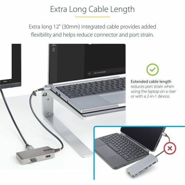 StarTech.com USB-C Multiport Adapter, 4K 60Hz HDMI, 3-Port USB Hub, 100W Power Delivery Pass-Through, Mini Dock, Windows/macOS/ChromeOS - Image 4