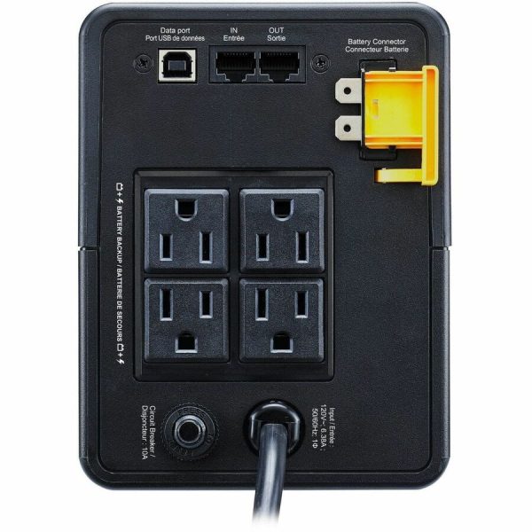 APC Back UPS, 750VA/410W, Tower, 120V, 4x NEMA 5-15R outlets, USB Type A + C Ports, User Replaceable Battery - Image 4