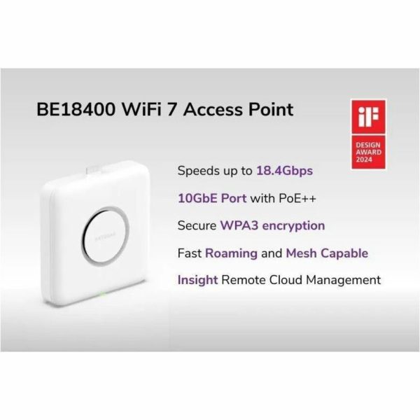 Netgear WBE750 Tri Band IEEE 802.11 a/b/g/n/ac/ax/be 18.40 Gbit/s Wireless Access Point - Image 2