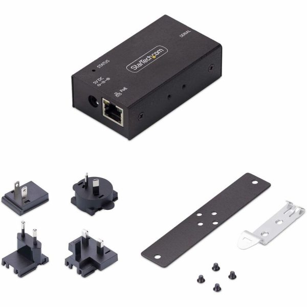 StarTech.com 1-Port Serial to Ethernet Adapter, 802.3af PoE Powered Serial Device Server, Wall/DIN Rail Mount, LAN To DB9 Converter, TAA - Image 3