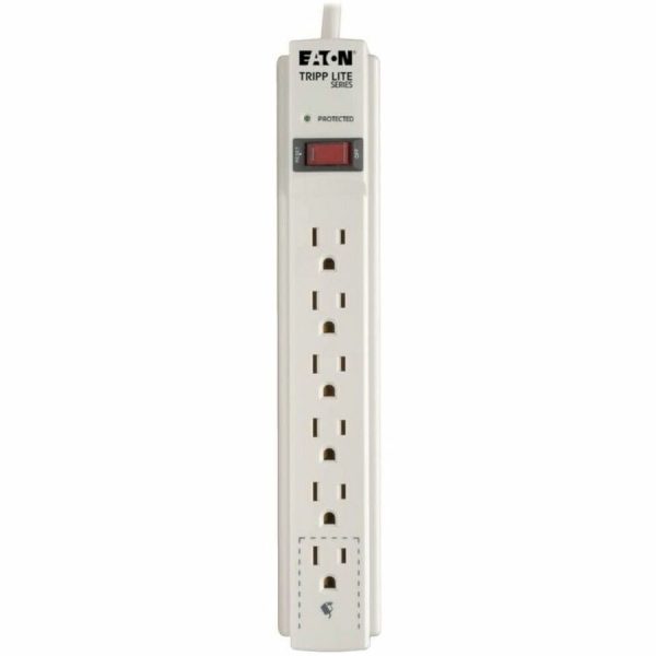 Eaton Tripp Lite Series Protect It! 6-Outlet Surge Protector, 6 ft. Cord, 790 Joules, Diagnostic LED, Light Gray Housing - Image 4
