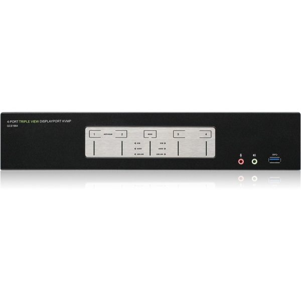 4-Port 4K Triple View DisplayPort KVMP Switch with USB 3.0 Hub (TAA Compliant) - Image 3
