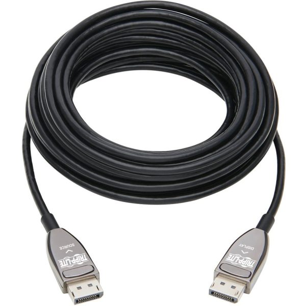 Eaton Tripp Lite Series DisplayPort Active Optical Cable (AOC), 8K 60 Hz (M/M), CL3 Rated, Latching Connectors, Black, 20 m (65 ft.) - Image 2