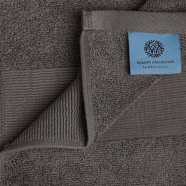 Resort Collection Soft Washcloth Face & Body Towel Set | 12x12 Luxury Hotel Plush & Absorbent Cotton Washclothes [12 Pack Charcoal] - Image 4