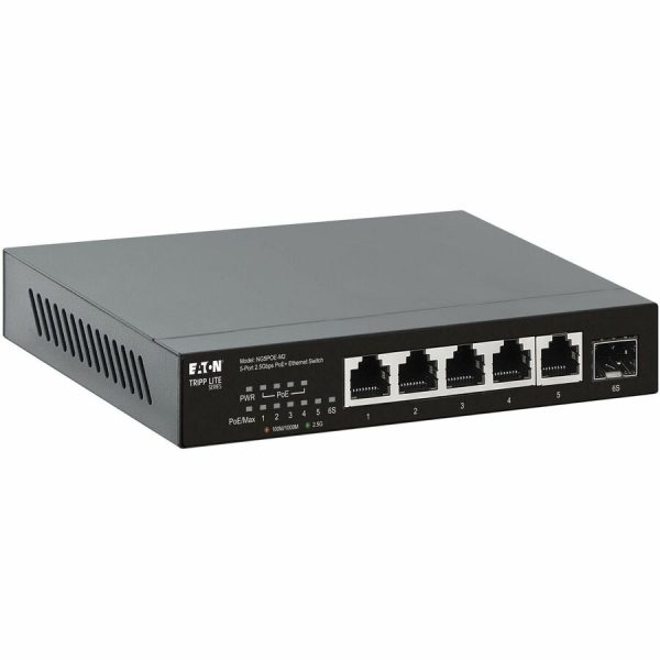 Eaton Tripp Lite Series 5-Port 2.5 Gbps Desktop Gigabit Ethernet Unmanaged Switch with PoE+ Pass-Through, 70W, Metal Enclosure, TAA - Image 2