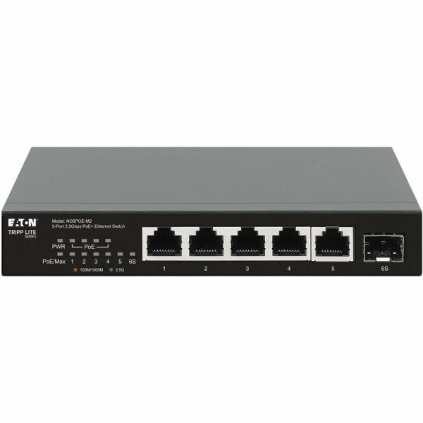 Eaton Tripp Lite Series 5-Port 2.5 Gbps Desktop Gigabit Ethernet Unmanaged Switch with PoE+ Pass-Through, 70W, Metal Enclosure, TAA - Image 5