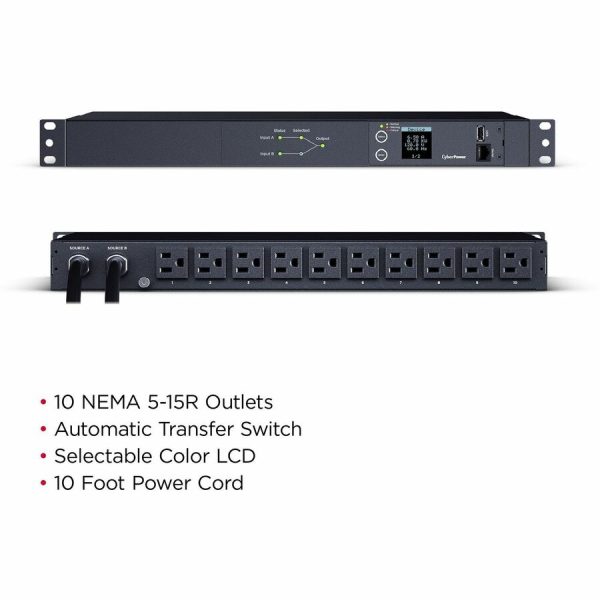 CyberPower PDU24001 Single Phase 100 - 120 VAC 15A Metered ATS PDU - Image 2