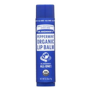 Dr. Bronner's - Lip Balm Peppermint - Case of 12-.15 OZ