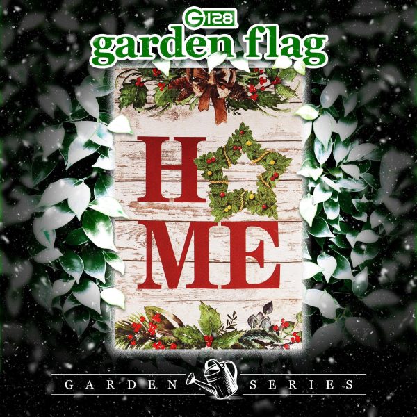 G128 Garden Flag Home Wreath on Rustic Wood | 12x18 Inch | Printed Blockout Polyester - Christmas Decoration - Image 2