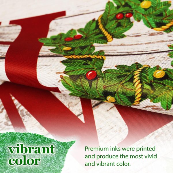 G128 Garden Flag Home Wreath on Rustic Wood | 12x18 Inch | Printed Blockout Polyester - Christmas Decoration - Image 6