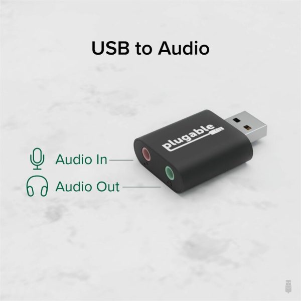 Plugable USB Audio Adapter with 3.5mm Speaker-Headphone and Microphone Jack, Add an External Stereo Sound Card to Any PC - Image 2