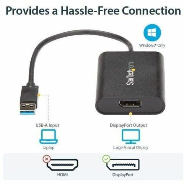 StarTech.com USB 3.0 to DisplayPort Adapter, USB DP Monitor Converter for Windows, 4K (no support for macOS/ChromeOS/Linux) - TAA - Image 5