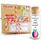 Cute and Kawaii Valentine's Day and Anniversary Presents   Personalized Love Gifts for Boyfriend Girlfriend (Colorful Owl   I Love You with Owl My Heart in Craft Gift Box)