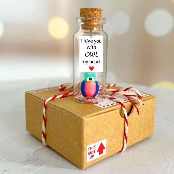 Cute and Kawaii Valentine's Day and Anniversary Presents   Personalized Love Gifts for Boyfriend Girlfriend (Colorful Owl   I Love You with Owl My Heart in Craft Gift Box) - Image 3