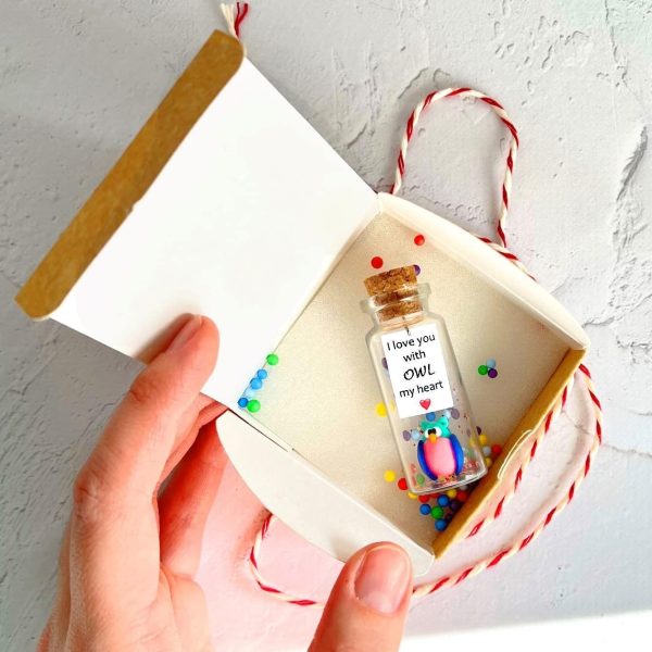 Cute and Kawaii Valentine's Day and Anniversary Presents   Personalized Love Gifts for Boyfriend Girlfriend (Colorful Owl   I Love You with Owl My Heart in Craft Gift Box) - Image 5