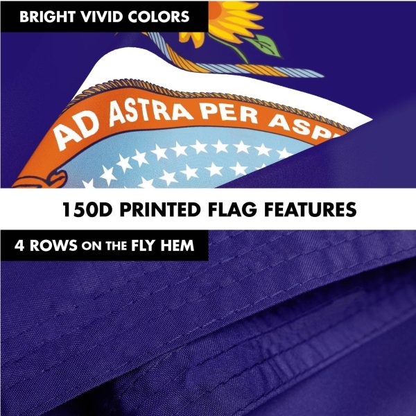 G128 Combo Pack: 6 Ft Tangle Free Spinning Flagpole (Silver) & Kansas Flag 3x5 Ft Printed 150D Polyester, Brass Grommets (Flag Included) Aluminum Flag Pole - Image 5