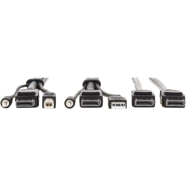 Eaton Tripp Lite Series Dual DisplayPort KVM Cable Kit - DP, USB, 3.5 mm Audio (3xM/3xM) + DP (M/M), 4K, 4:4:4, 10 ft. (3.05 m), Black - Image 3