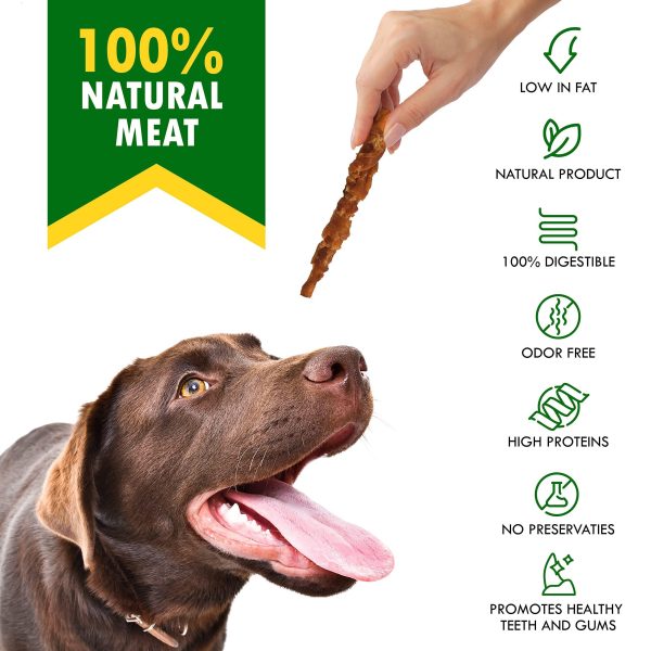 Dog Smoked Rawhide Sticks Wrapped Chicken & Pet Natural Chew Treats   Grain Free Organic Meat & Healthy Human Grade Dried Snacks in Bulk   Best Twists for Training Small & Large Dogs   Made for USA - Image 2
