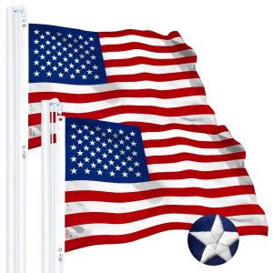 G128 2 PACK: USA American Flag 4x6FT Embroidered Spun Polyester