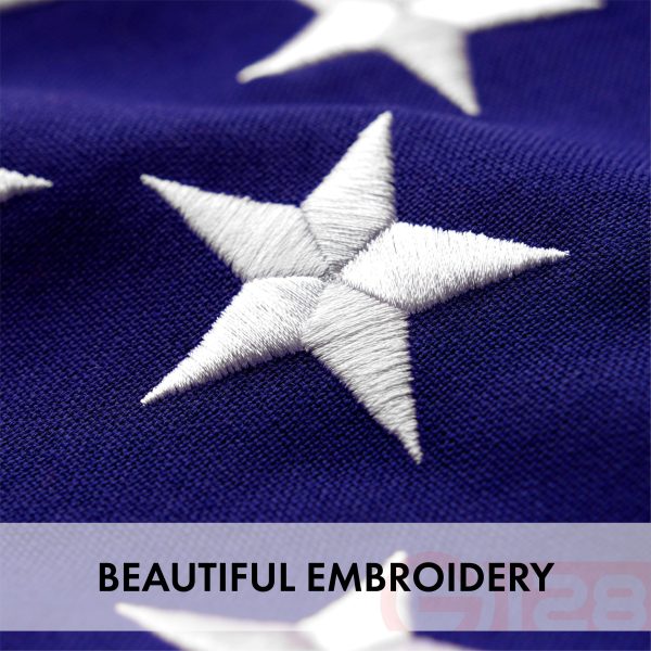 G128 2 PACK: USA American Flag 4x6FT Embroidered Spun Polyester - Image 3