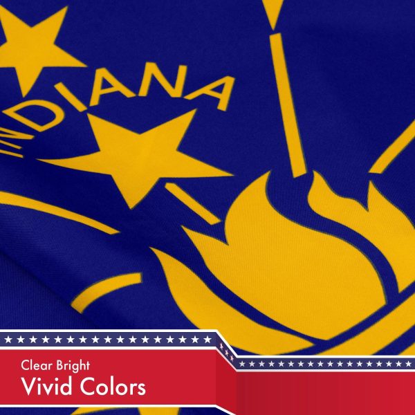 Indiana IN State Flag 3x5 Ft 5-Pack 150D Printed Polyester By G128 - Image 3