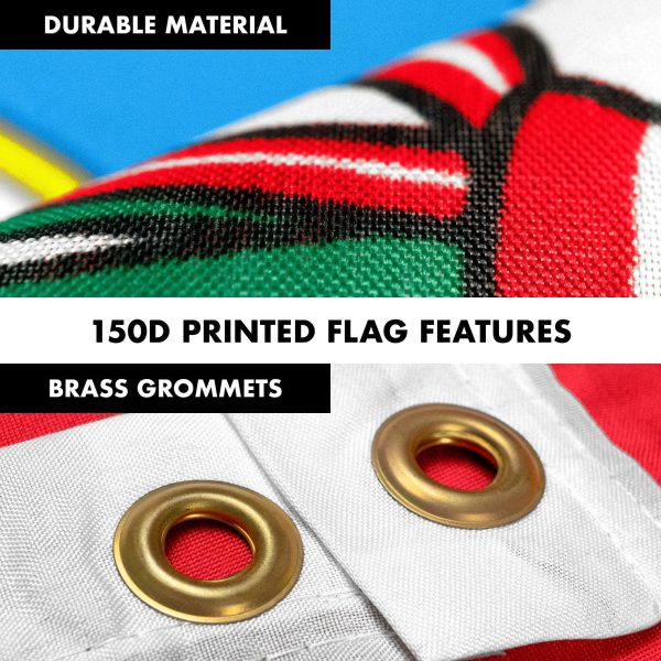 G128 Combo Pack: 6 Feet Tangle Free Spinning Flagpole (Silver) Peru Peruvian Flag 3x5 ft Printed 150D Brass Grommets (Flag Included) Aluminum Flag Pole - Image 4