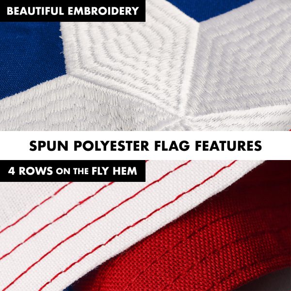 G128 Combo Pack: 6 Ft Tangle Free Spinning Flagpole (Black) & Puerto Rico Flag 3x5 Ft Embroidered 220GSM Spun Polyester, Brass Grommets (Flag Included) Aluminum Flag Pole - Image 5