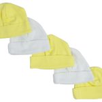 Yellow & White Baby Caps (pack Of 5) 031-yellow-3-w-2