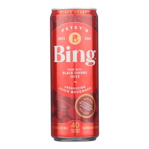Petey's Bing Supplement Made With Bing Cherry Juice B-Vitamins Vitamin C Caffeine & Ginseng Supplement  - Case of 24 - 12 FZ