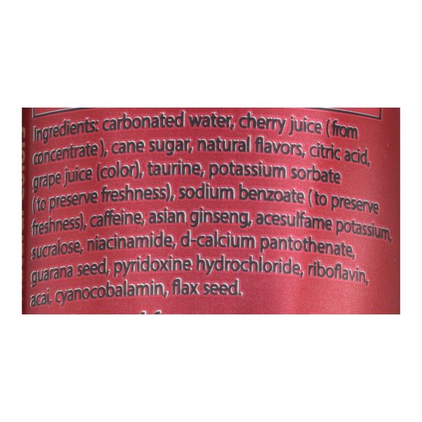 Petey's Bing Supplement Made With Bing Cherry Juice B-Vitamins Vitamin C Caffeine & Ginseng Supplement  - Case of 24 - 12 FZ - Image 2