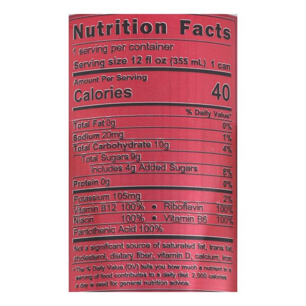 Petey's Bing Supplement Made With Bing Cherry Juice B-Vitamins Vitamin C Caffeine & Ginseng Supplement  - Case of 24 - 12 FZ - Image 3