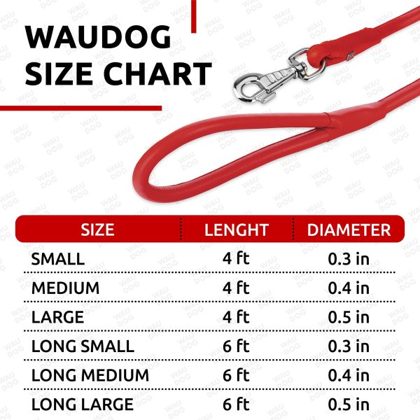 Rolled Leather Dog Leash 4Ft * 0.5 in for Small Medium and Large Dogs   Heavy Duty Leather Puppy Leash for Outdoor Walking Running Training   Strong Dog Leashes for Large Breed Dogs (Red) - Image 6