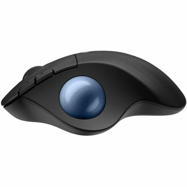 Logitech ERGO M575S Wireless Trackball Mouse, Wireless Ergonomic Mouse With Bluetooth and Encrypted Dongle, Comfortable Thumb Control, Precise and Smooth Tracking, for PC/Mac (Black+Blue Ball) - Image 2