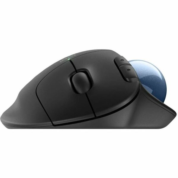 Logitech ERGO M575S Wireless Trackball Mouse, Wireless Ergonomic Mouse With Bluetooth and Encrypted Dongle, Comfortable Thumb Control, Precise and Smooth Tracking, for PC/Mac (Black+Blue Ball) - Image 3