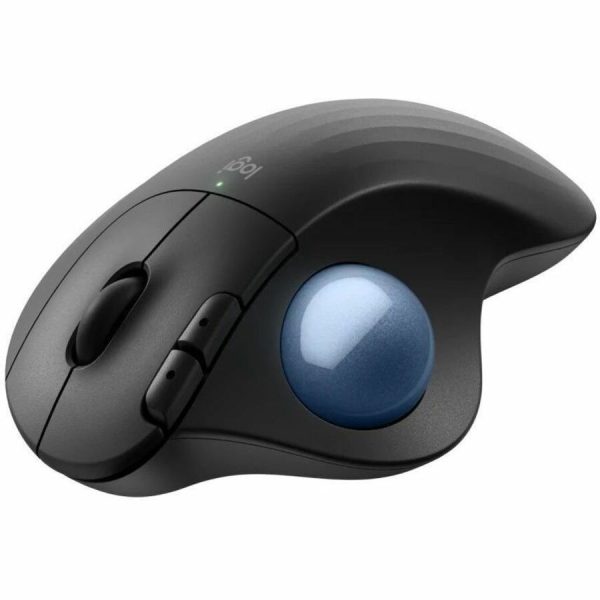 Logitech ERGO M575S Wireless Trackball Mouse, Wireless Ergonomic Mouse With Bluetooth and Encrypted Dongle, Comfortable Thumb Control, Precise and Smooth Tracking, for PC/Mac (Black+Blue Ball) - Image 4