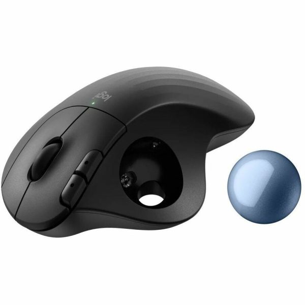 Logitech ERGO M575S Wireless Trackball Mouse, Wireless Ergonomic Mouse With Bluetooth and Encrypted Dongle, Comfortable Thumb Control, Precise and Smooth Tracking, for PC/Mac (Black+Blue Ball) - Image 5