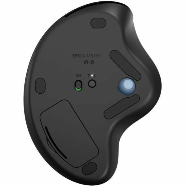 Logitech ERGO M575S Wireless Trackball Mouse, Wireless Ergonomic Mouse With Bluetooth and Encrypted Dongle, Comfortable Thumb Control, Precise and Smooth Tracking, for PC/Mac (Black+Blue Ball) - Image 6