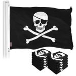 Jolly Roger Pirate Bones Flag 3x5 Ft 10-Pack Printed 150D Polyester By G128