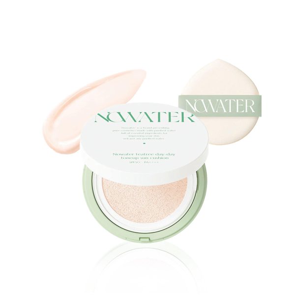 NOWATER Tea Tree Tone up Sun Cushion (SPF50  PA ) | No.23 | Cushion Foundation with UV Protection | Hyaluronic Acid Niacinamide | Korean Make up for face (0.88 fl.oz) (0.88 fl.oz)