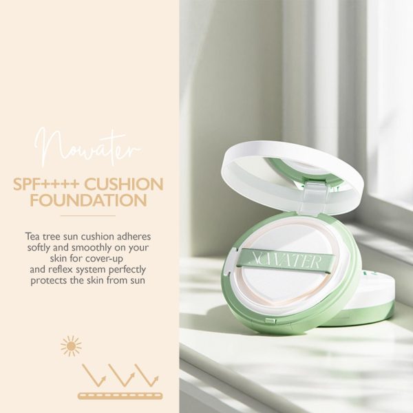 NOWATER Tea Tree Tone up Sun Cushion (SPF50  PA ) | No.23 | Cushion Foundation with UV Protection | Hyaluronic Acid Niacinamide | Korean Make up for face (0.88 fl.oz) (0.88 fl.oz) - Image 4