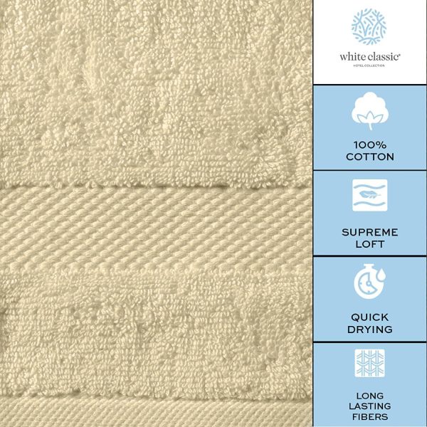 Luxury Hand Towels | Cotton Hotel spa Bathroom Towel | 16x30 | 6 Pack | Beige - Image 7