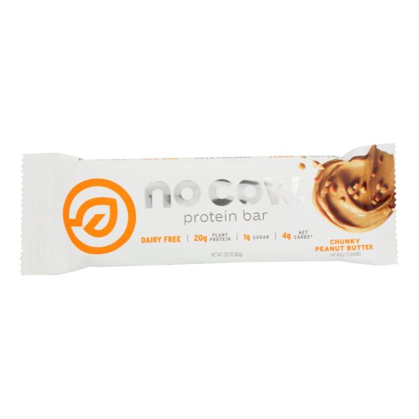 No Cow Bar Chunky Peanut Butter Bar - Case of 12 - 2.12 OZ - Image 3