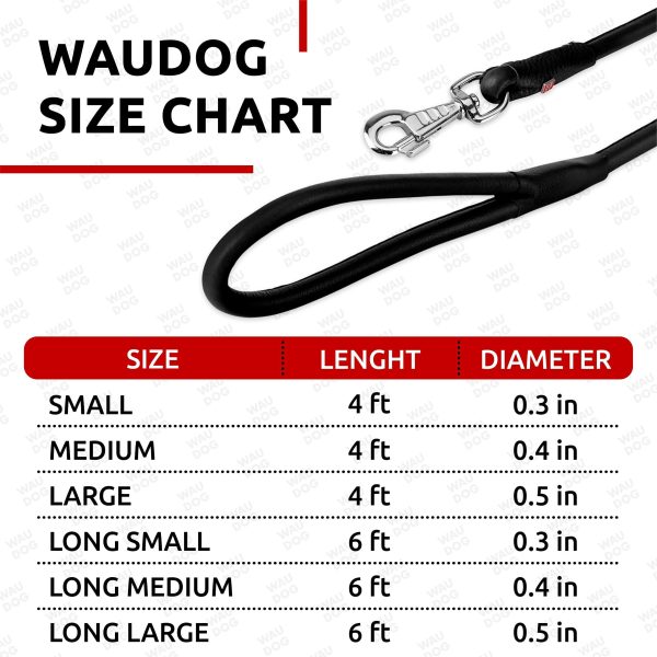 Rolled Leather Dog Leash 4Ft * 0.3 in for Small Medium and Large Dogs   Heavy Duty Leather Puppy Leash for Outdoor Walking Running Training   Strong Dog Leashes for Large Breed Dogs (Black) - Image 5