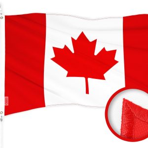 G128 Canada Canadian Flag | 2x3 Ft | ToughWeave Series Embroidered 210D Polyester | Country Flag, Embroidered Design, Indoor/Outdoor, Vibrant Colors, Brass Grommets, High Quality