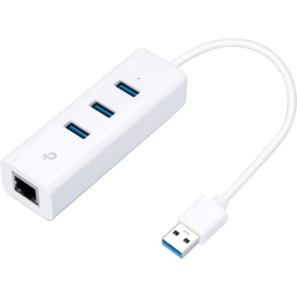 TP-Link (UE330) - USB 3.0 to Ethernet Adapter, Portable 3-port USB Hub with 1 Gigabit - Image 2