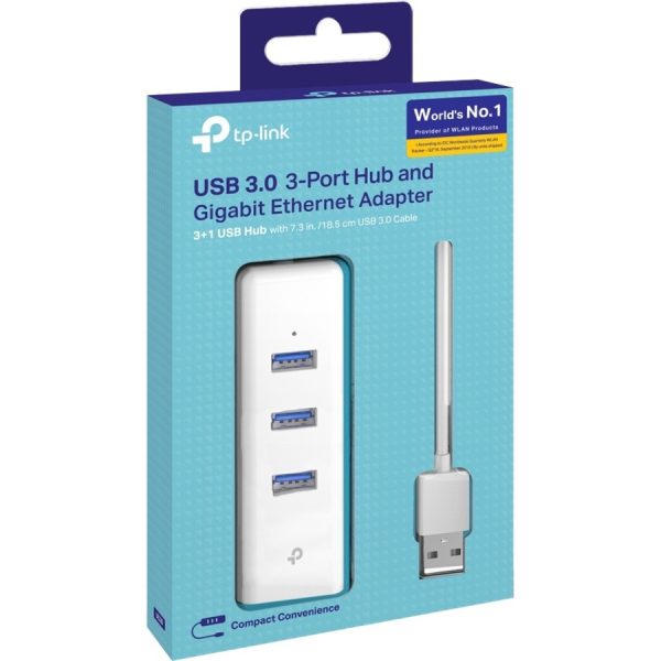 TP-Link (UE330) - USB 3.0 to Ethernet Adapter, Portable 3-port USB Hub with 1 Gigabit - Image 4