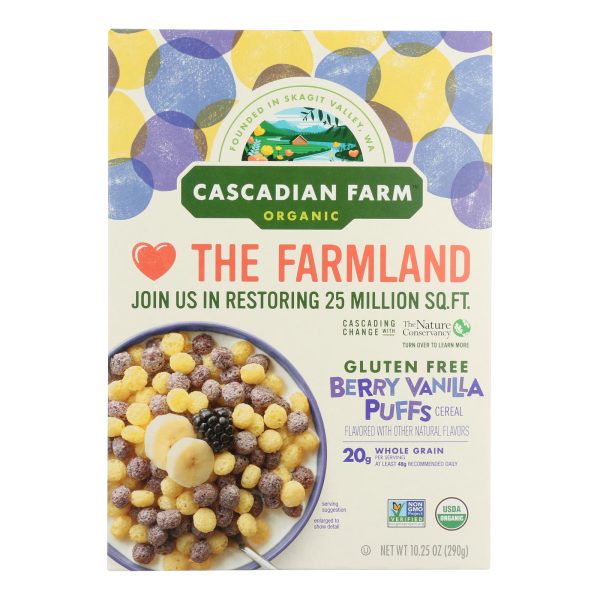 Cascadian Farm Cereal - Organic - Berry Vanilla Puff - 10.25 oz - case of 12 - Image 2